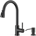 WEWE High-Arc Pull-Down Kitchen Faucet, Brushed Nickel, 3-Mode Sprayer | Soft Silicone Nozzles, Easy to Rub Clean, 360° Swivel, 20-Inch Pull-Down Reach, SUS 304, 1- or 3-Hole Fit, Ceramic Cartridge|B01H3OMH7Y