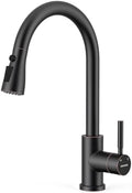 WEWE High-Arc Pull-Down Kitchen Faucet, Brushed Nickel, 3-Mode Sprayer | Soft Silicone Nozzles, Easy to Rub Clean, 360° Swivel, 20-Inch Pull-Down Reach, SUS 304, 1- or 3-Hole Fit, Ceramic Cartridge|B01H3OMH7Y
