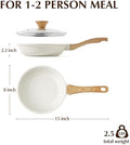 SENSARTE 8Inch Nonstick Ceramic Frying Pan with Lid, PFAS/PTFE/PFOA Free | Ceramic Omelette Pan Skillet, Healthy Non-toxic Chef's Pan, Induction Compatible Pan, Heat Resistant Handle|B0CXDPGNP9