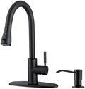WEWE High-Arc Pull-Down Kitchen Faucet, Brushed Nickel, 3-Mode Sprayer | Soft Silicone Nozzles, Easy to Rub Clean, 360° Swivel, 20-Inch Pull-Down Reach, SUS 304, 1- or 3-Hole Fit, Ceramic Cartridge|B01H3OMH7Y