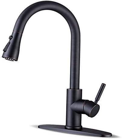 WEWE High-Arc Pull-Down Kitchen Faucet, Brushed Nickel, 3-Mode Sprayer | Soft Silicone Nozzles, Easy to Rub Clean, 360° Swivel, 20-Inch Pull-Down Reach, SUS 304, 1- or 3-Hole Fit, Ceramic Cartridge|B01H3OMH7Y