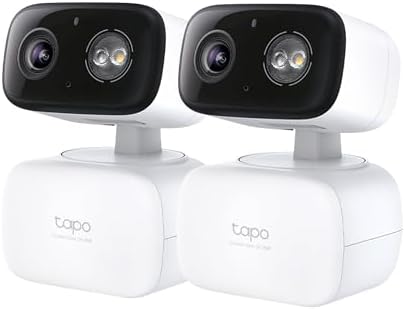 Tapo 2K Pan/Tilt Security Camera for Baby Monitor, Dog Camera w/Motion Detection, 2-Way Audio Siren, Night Vision, Cloud&SD Card Storage, Works w/Alexa & Google Assistant, 2-Pack (Tapo C210P2)|B09Y8C185M