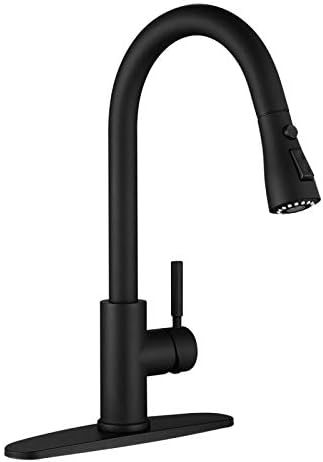 WEWE High-Arc Pull-Down Kitchen Faucet, Brushed Nickel, 3-Mode Sprayer | Soft Silicone Nozzles, Easy to Rub Clean, 360° Swivel, 20-Inch Pull-Down Reach, SUS 304, 1- or 3-Hole Fit, Ceramic Cartridge|B01H3OMH7Y
