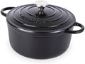 Nuovva Enamelled Cast Iron Dutch Oven Pot with Lid-6.4 Quart Non Stick Casserole Pot-Heavy Duty & Oven Safe up to 500° F for Bread Baking, Braising, Stews, Roasting - 28cm Dark Blue|B0CHWJG1M1