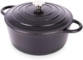 Nuovva Enamelled Cast Iron Dutch Oven Pot with Lid-6.4 Quart Non Stick Casserole Pot-Heavy Duty & Oven Safe up to 500° F for Bread Baking, Braising, Stews, Roasting - 28cm Dark Blue|B0CHWJG1M1