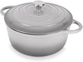 Nuovva Enamelled Cast Iron Dutch Oven Pot with Lid-6.4 Quart Non Stick Casserole Pot-Heavy Duty & Oven Safe up to 500° F for Bread Baking, Braising, Stews, Roasting - 28cm Dark Blue|B0CHWJG1M1