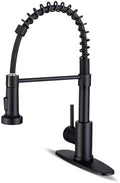 WEWE High-Arc Pull-Down Kitchen Faucet, Brushed Nickel, 3-Mode Sprayer | Soft Silicone Nozzles, Easy to Rub Clean, 360° Swivel, 20-Inch Pull-Down Reach, SUS 304, 1- or 3-Hole Fit, Ceramic Cartridge|B01H3OMH7Y