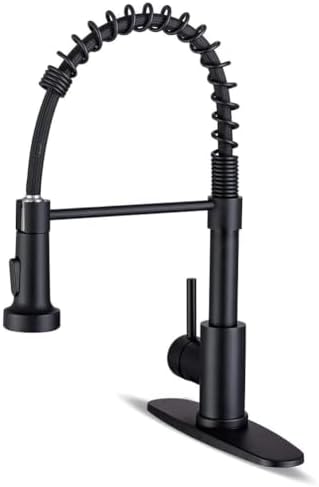 WEWE High-Arc Pull-Down Kitchen Faucet, Brushed Nickel, 3-Mode Sprayer | Soft Silicone Nozzles, Easy to Rub Clean, 360° Swivel, 20-Inch Pull-Down Reach, SUS 304, 1- or 3-Hole Fit, Ceramic Cartridge|B01H3OMH7Y