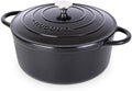 Nuovva Enamelled Cast Iron Dutch Oven Pot with Lid-6.4 Quart Non Stick Casserole Pot-Heavy Duty & Oven Safe up to 500° F for Bread Baking, Braising, Stews, Roasting - 28cm Dark Blue|B0CHWJG1M1