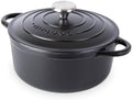 Nuovva Enamelled Cast Iron Dutch Oven Pot with Lid-6.4 Quart Non Stick Casserole Pot-Heavy Duty & Oven Safe up to 500° F for Bread Baking, Braising, Stews, Roasting - 28cm Dark Blue|B0CHWJG1M1