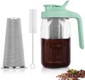 Cold Brew Coffee Maker, 64 oz Mason Jar Pitcher with Stainless Steel Filter, Pour Spout Handle Lid, Airtight & Leak-Proof for Iced Coffee,Tea & Lemonade|B0CGWS1M51