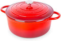 Nuovva Enamelled Cast Iron Dutch Oven Pot with Lid-6.4 Quart Non Stick Casserole Pot-Heavy Duty & Oven Safe up to 500° F for Bread Baking, Braising, Stews, Roasting - 28cm Dark Blue|B0CHWJG1M1