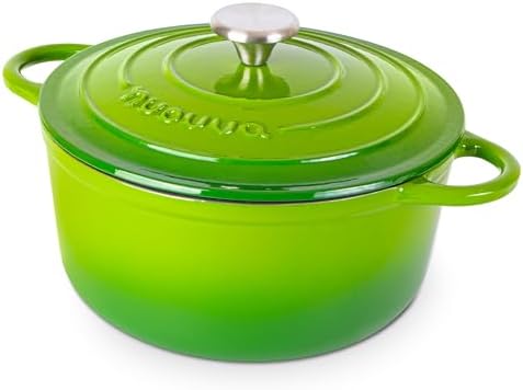 Nuovva Enamelled Cast Iron Dutch Oven Pot with Lid-6.4 Quart Non Stick Casserole Pot-Heavy Duty & Oven Safe up to 500° F for Bread Baking, Braising, Stews, Roasting - 28cm Dark Blue|B0CHWJG1M1