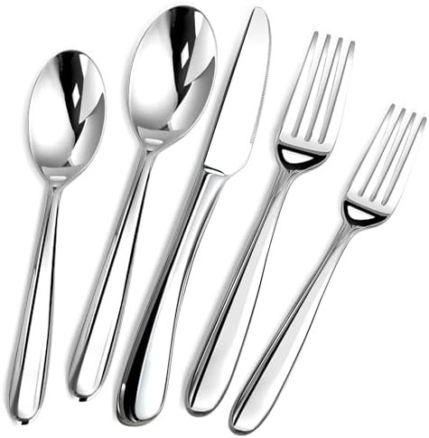 Silverware Set for 12,60 Piece Stainless Steel Flatware Utensil Cutlery Set | Heavy Duty Steak Knife Fork and Spoon, Dishwasher Safe, Gift Package for Wedding Housewarming|B0C8M4QP43