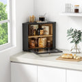 Goozii Corner Bread Box for Kitchen Countertop, Black Bread Storage Container for Homemade Bread, Two Layer Breadbox under Cabinet Mount, Large Bread Holder for Kitchen Counter, Pantry Shelf|B0CP3L9TZW