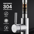 WEWE High-Arc Pull-Down Kitchen Faucet, Brushed Nickel, 3-Mode Sprayer | Soft Silicone Nozzles, Easy to Rub Clean, 360° Swivel, 20-Inch Pull-Down Reach, SUS 304, 1- or 3-Hole Fit, Ceramic Cartridge|B01H3OMH7Y