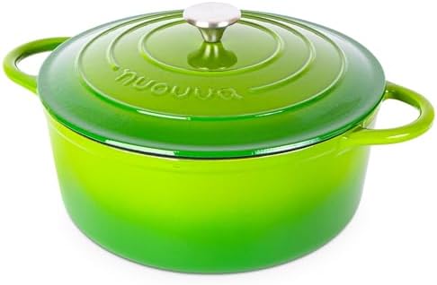 Nuovva Enamelled Cast Iron Dutch Oven Pot with Lid-6.4 Quart Non Stick Casserole Pot-Heavy Duty & Oven Safe up to 500° F for Bread Baking, Braising, Stews, Roasting - 28cm Dark Blue|B0CHWJG1M1