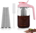 Cold Brew Coffee Maker, 64 oz Mason Jar Pitcher with Stainless Steel Filter, Pour Spout Handle Lid, Airtight & Leak-Proof for Iced Coffee,Tea & Lemonade|B0CGWS1M51