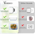 VERONES 12 Packs Glass Food Storage Containers Set with Lids, Grey | Airtight Glass Lunch Containers, Glass Meal Prep Containers with Lids, for Microwave, Oven, Freezer & Dishwasher Friendly|B0BZS66X6R