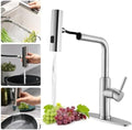 WEWE High-Arc Pull-Down Kitchen Faucet, Brushed Nickel, 3-Mode Sprayer | Soft Silicone Nozzles, Easy to Rub Clean, 360° Swivel, 20-Inch Pull-Down Reach, SUS 304, 1- or 3-Hole Fit, Ceramic Cartridge|B01H3OMH7Y