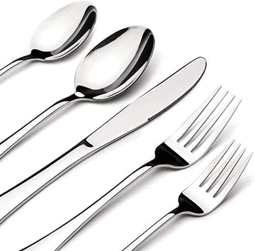 Silverware Set for 12,60 Piece Stainless Steel Flatware Utensil Cutlery Set | Heavy Duty Steak Knife Fork and Spoon, Dishwasher Safe, Gift Package for Wedding Housewarming|B0C8M4QP43