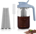 Cold Brew Coffee Maker, 64 oz Mason Jar Pitcher with Stainless Steel Filter, Pour Spout Handle Lid, Airtight & Leak-Proof for Iced Coffee,Tea & Lemonade|B0CGWS1M51