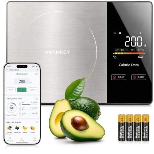 Smart Nutrition Food Scale with App - 1g Precision Digital Kitchen Scale, Tracks Calories & 24 Nutrients, Macros, Fat & Protein for Keto, Fitness & Meal Prep, 11lb/5kg with Tare Function|B0FHKBKWTM