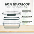 VERONES 12 Packs Glass Food Storage Containers Set with Lids, Grey | Airtight Glass Lunch Containers, Glass Meal Prep Containers with Lids, for Microwave, Oven, Freezer & Dishwasher Friendly|B0BZS66X6R