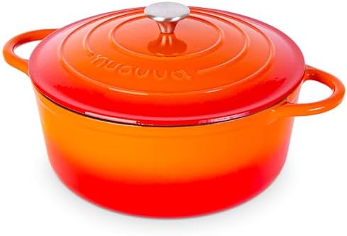 Nuovva Enamelled Cast Iron Dutch Oven Pot with Lid-6.4 Quart Non Stick Casserole Pot-Heavy Duty & Oven Safe up to 500° F for Bread Baking, Braising, Stews, Roasting - 28cm Dark Blue|B0CHWJG1M1
