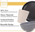 Rubtlamp Wheat Straw Dinnerware Sets, 16PCS Plastic Dinnerware Set for 4, Wheat Straw Plates and Bowls Sets, Unbreakable Dinnerware Plastic Microwave Safe Dishes Set for Kitchen&Camping|B0CJ22C9MB