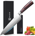PAUDIN Chef Knife, 8 Inch High Carbon Stainless Steel Sharp Kitchen Knife with Ergonomic Handle, Gift Box for Family & Restaurant|B07BK4YVB3