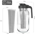 Cold Brew Coffee Maker, 64 oz Mason Jar Pitcher with Stainless Steel Filter, Pour Spout Handle Lid, Airtight & Leak-Proof for Iced Coffee,Tea & Lemonade|B0CGWS1M51