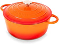 Nuovva Enamelled Cast Iron Dutch Oven Pot with Lid-6.4 Quart Non Stick Casserole Pot-Heavy Duty & Oven Safe up to 500° F for Bread Baking, Braising, Stews, Roasting - 28cm Dark Blue|B0CHWJG1M1