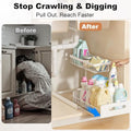 Under Sink Organizer, L-Shaped 2 Tier Pull Out Cabinet Organizer | Slide Out Under Cabinet Storage, For Kitchen and Bathroom, Metal Under Sink Storage with Sliding Drawer, 50 lbs, White 2 Pack|B0CFQFMC4F