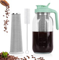 Cold Brew Coffee Maker, 64 oz Mason Jar Pitcher with Stainless Steel Filter, Pour Spout Handle Lid, Airtight & Leak-Proof for Iced Coffee,Tea & Lemonade|B0CGWS1M51