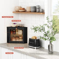 Goozii Corner Bread Box for Kitchen Countertop, Black Bread Storage Container for Homemade Bread, Two Layer Breadbox under Cabinet Mount, Large Bread Holder for Kitchen Counter, Pantry Shelf|B0CP3L9TZW