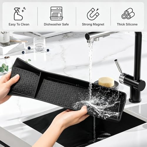 30" Magnetic Stove Top Shelf, Silicone Over the Stove Spice Rack Organizer | Heat Resistant Silicone, Anti-Rattle No-Scratch Range Shelf, 3 Functional Partitions Kitchen Storage for Spices|B0BWQQTD7T