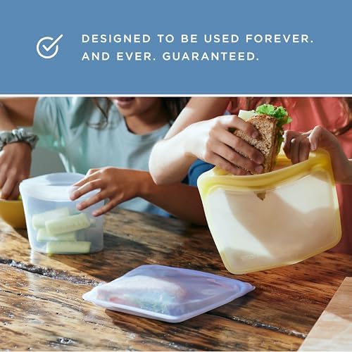 Stasher Premium Reusable Silicone Bag, Stand-Up Mega, Clear, 104 oz | Food-Safe Silicone, Reusable Freezer Bags, Microwave, Dishwasher, Pantry, Meal Prep, Food Storage Bag, Eco-Friendly|B08M3RBD2Y