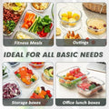 VERONES 12 Packs Glass Food Storage Containers Set with Lids, Grey | Airtight Glass Lunch Containers, Glass Meal Prep Containers with Lids, for Microwave, Oven, Freezer & Dishwasher Friendly|B0BZS66X6R