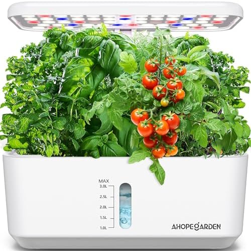 Indoor Garden Hydroponics Growing System: 10 Pods Kit with LED | Plant Germination Kit Herb Vegetable Growth Lamp Countertop, Hydroponic Planter Grower Harvest Lettuce for Healthy Home Cooks|B0B6BB4TVC