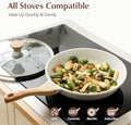 SENSARTE 8Inch Nonstick Ceramic Frying Pan with Lid, PFAS/PTFE/PFOA Free | Ceramic Omelette Pan Skillet, Healthy Non-toxic Chef's Pan, Induction Compatible Pan, Heat Resistant Handle|B0CXDPGNP9