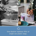 Stasher Premium Reusable Silicone Bag, Stand-Up Mega, Clear, 104 oz | Food-Safe Silicone, Reusable Freezer Bags, Microwave, Dishwasher, Pantry, Meal Prep, Food Storage Bag, Eco-Friendly|B08M3RBD2Y