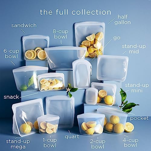 Stasher Premium Reusable Silicone Bag, Stand-Up Mega, Clear, 104 oz | Food-Safe Silicone, Reusable Freezer Bags, Microwave, Dishwasher, Pantry, Meal Prep, Food Storage Bag, Eco-Friendly|B08M3RBD2Y