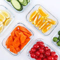 M MCIRCO 10 Pack,22 oz Glass Food Storage Containers with lids, Gray | Glass Meal Prep Containers,Airtight Lunch Containers with Lids, Microwave, Oven, Freezer and Dishwasher Friendly, BPA Free|B07HRRV96C