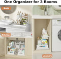 Under Sink Organizer, L-Shaped 2 Tier Pull Out Cabinet Organizer | Slide Out Under Cabinet Storage, For Kitchen and Bathroom, Metal Under Sink Storage with Sliding Drawer, 50 lbs, White 2 Pack|B0CFQFMC4F