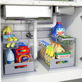 Under Sink Organizer, L-Shaped 2 Tier Pull Out Cabinet Organizer | Slide Out Under Cabinet Storage, For Kitchen and Bathroom, Metal Under Sink Storage with Sliding Drawer, 50 lbs, White 2 Pack|B0CFQFMC4F