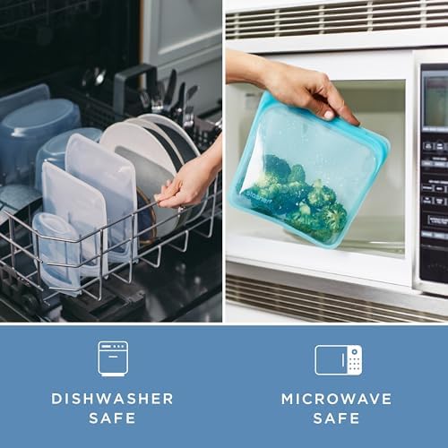 Stasher Premium Reusable Silicone Bag, Stand-Up Mega, Clear, 104 oz | Food-Safe Silicone, Reusable Freezer Bags, Microwave, Dishwasher, Pantry, Meal Prep, Food Storage Bag, Eco-Friendly|B08M3RBD2Y