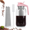 Cold Brew Coffee Maker, 64 oz Mason Jar Pitcher with Stainless Steel Filter, Pour Spout Handle Lid, Airtight & Leak-Proof for Iced Coffee,Tea & Lemonade|B0CGWS1M51