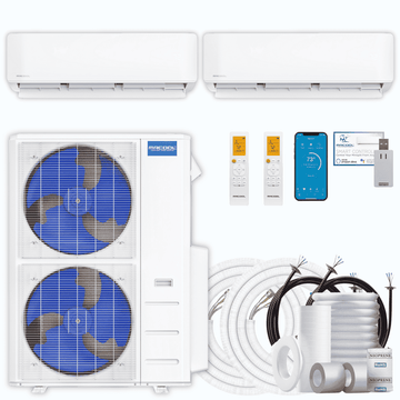 MRCOOL DIY 5th Gen 2-Zone 42,000 BTU Ductless Mini Split Air Conditioner & Heat Pump with Pre-Charged Line Sets (18K+24K), DIYM248HP