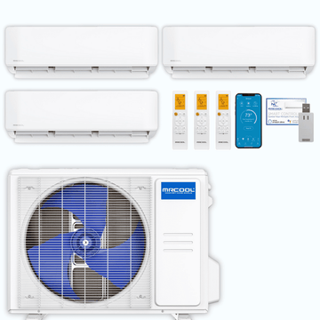 MRCOOL DIY 5th Gen 3-Zone 36,000 BTU Ductless Mini Split Air Conditioner & Heat Pump (9K+9K+18K), DIY3-B-36HP
